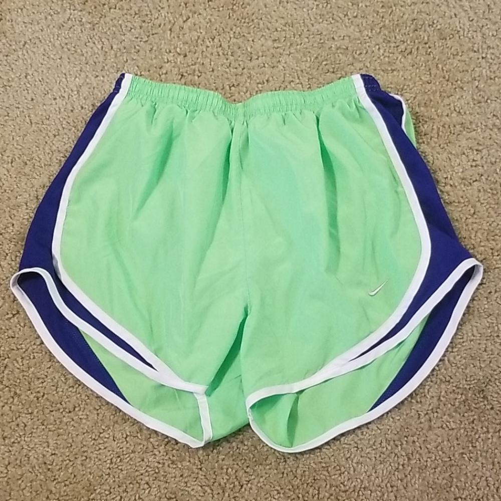 Nike medium athletic shorts- green, blue, white